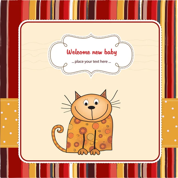 Üdvözlés kártya-val cica — Stock Fotó