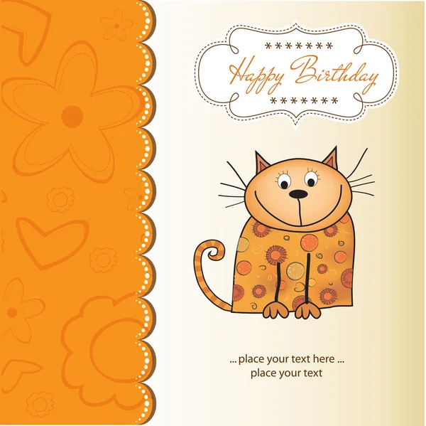 Greeting card with kitten — Stock Photo, Image