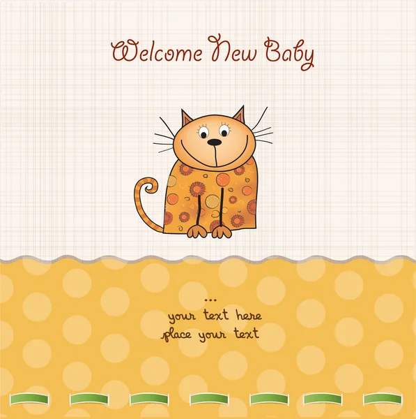 Üdvözlés kártya-val cica — Stock Fotó