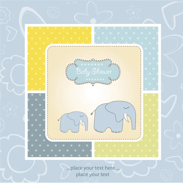 Cartão de saudação com elefantes — Fotografia de Stock
