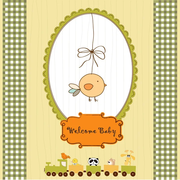 Neue Baby-Ankündigungskarte mit Huhn — Stockfoto