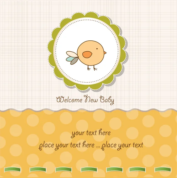 Nueva tarjeta de anuncio de bebé con pollo — Foto de Stock