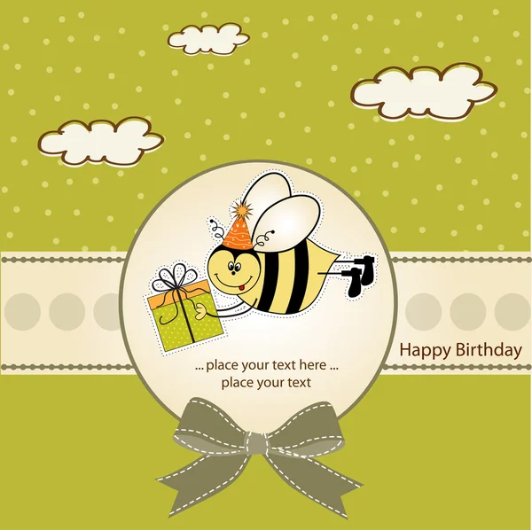 ハチの誕生日カード — ストック写真