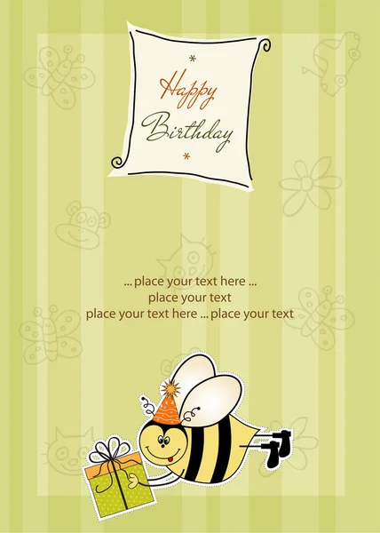 Biglietto di compleanno con ape — Foto Stock
