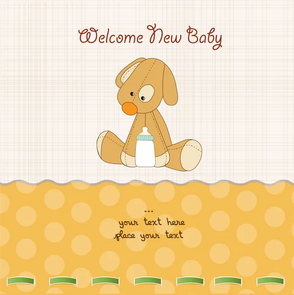 Carte de douche bébé avec jouet pour chiot — Photo
