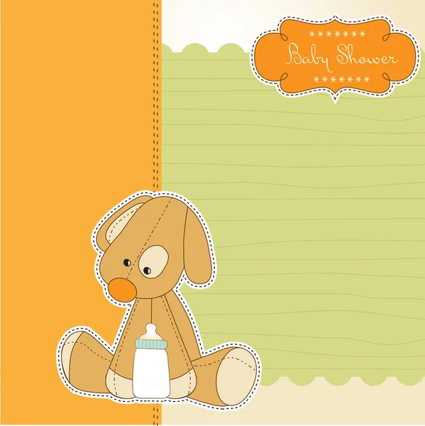 Детская открытка с игрушкой для щенков — стоковое фото