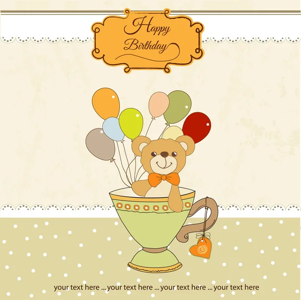 Baby shower card con simpatico orsacchiotto — Foto Stock