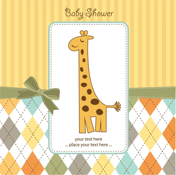 Grußkarte mit Giraffe — Stockfoto