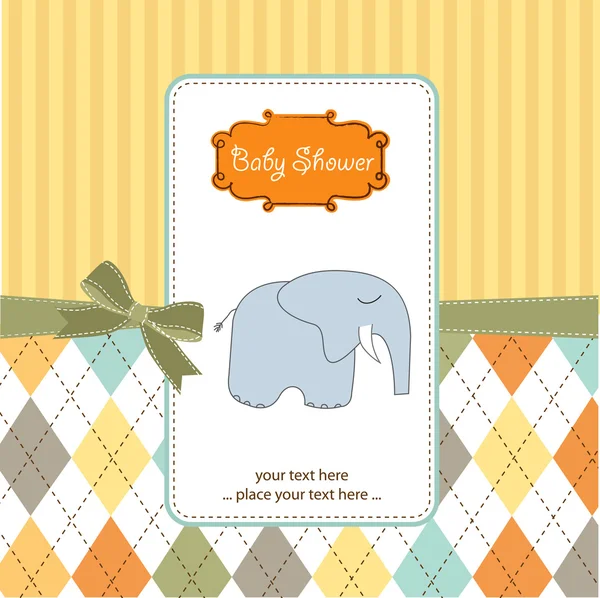 Cartão de saudação com elefante — Fotografia de Stock
