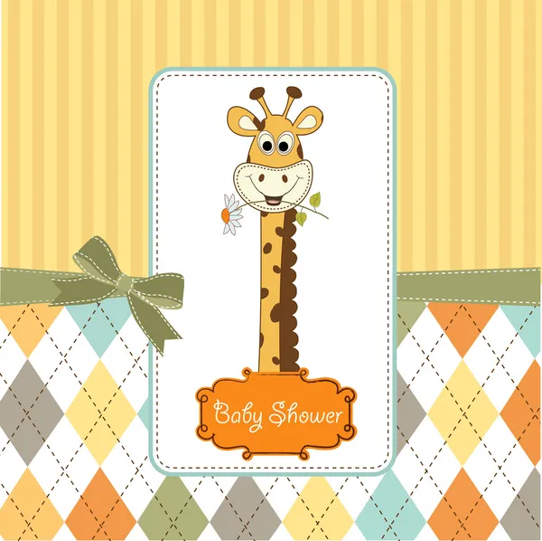 Gratulationskort med giraff — Stockfoto
