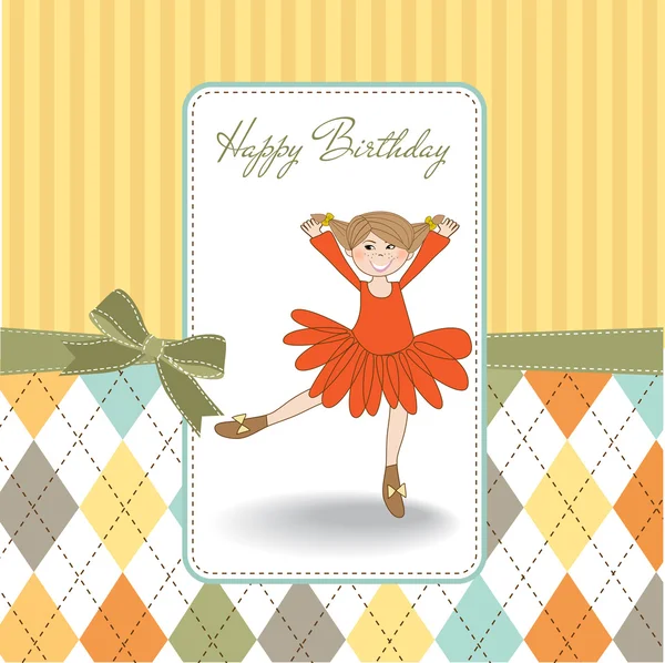 甘い女の子の誕生日グリーティング カード — ストック写真
