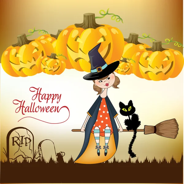 Hintergrund der Halloween-Hexe — Stockfoto