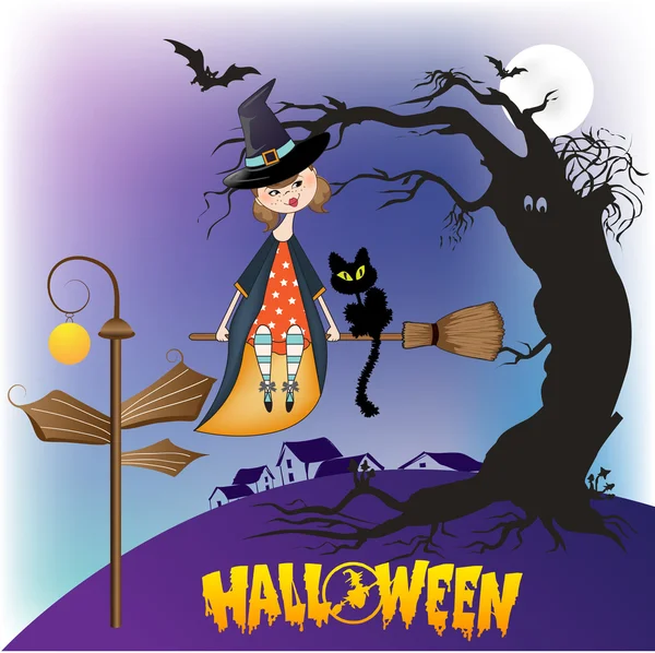 Halloween fundo bruxa — Fotografia de Stock