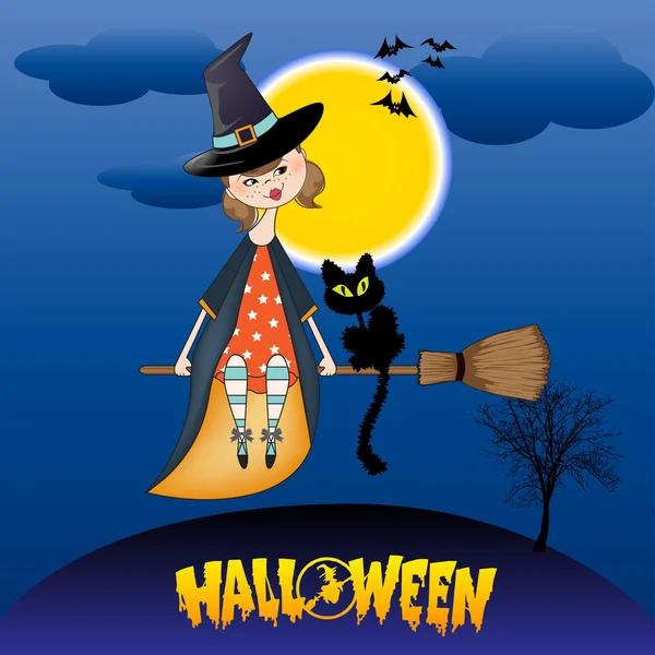 Halloween heks achtergrond — Stockfoto