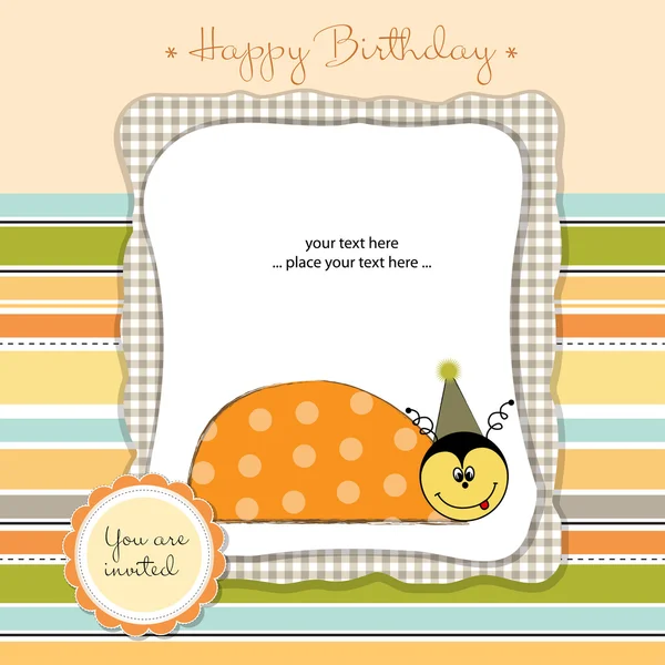 Tarjeta de felicitación con ladybird — Foto de Stock