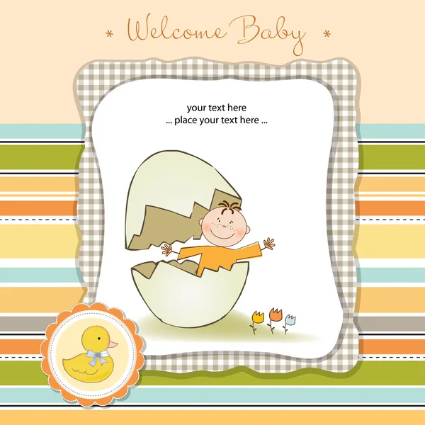 Greeting card with baby boy — Stock Photo, Image
