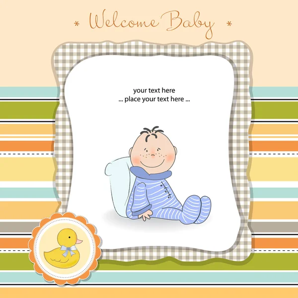 Gratulationskort med baby pojke — Stockfoto