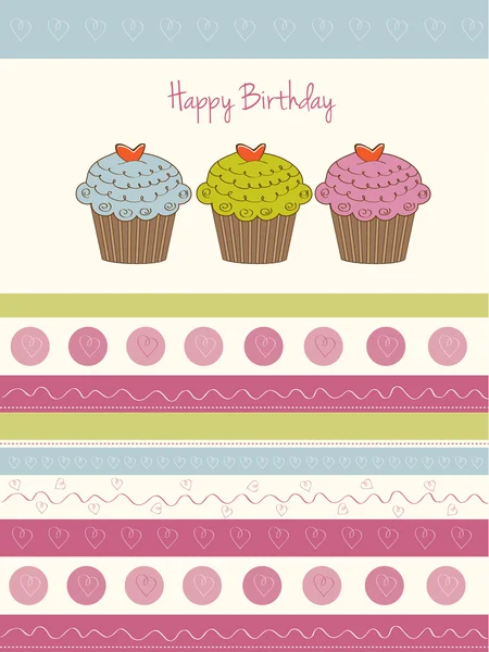 stock image Happy Birthday cupcakes