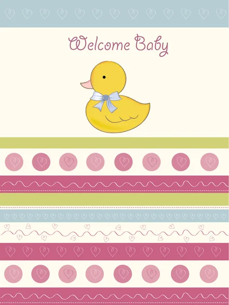 Cartão de anúncio do chá de bebê com pato — Fotografia de Stock