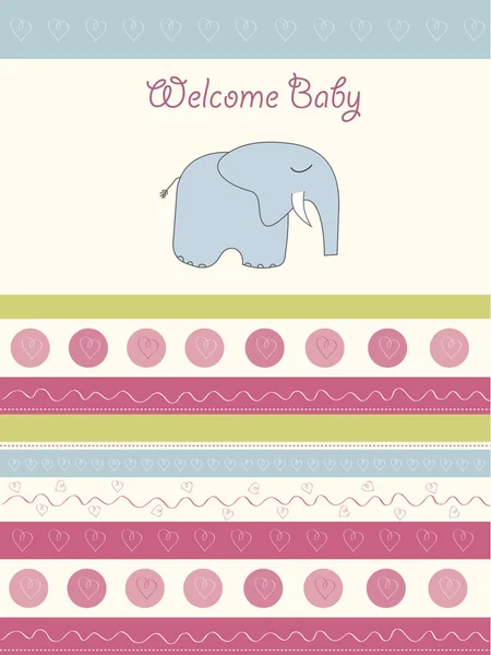 코끼리와 함께 인사말 카드 — 스톡 사진