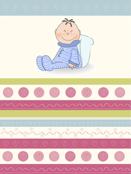 Grußkarte mit Baby-Junge — Stockfoto