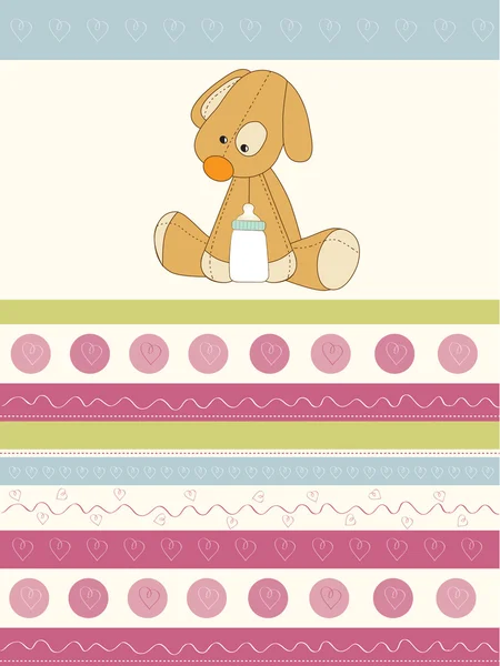 Cartão com brinquedo de cachorro — Fotografia de Stock