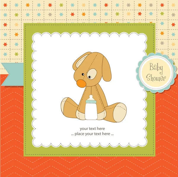 Cartão com brinquedo de cachorro — Fotografia de Stock