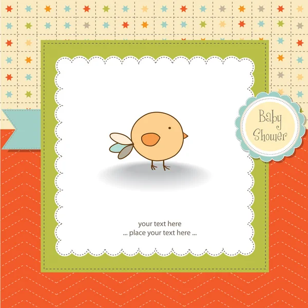 New baby announcement card with chicken — Stock Photo, Image