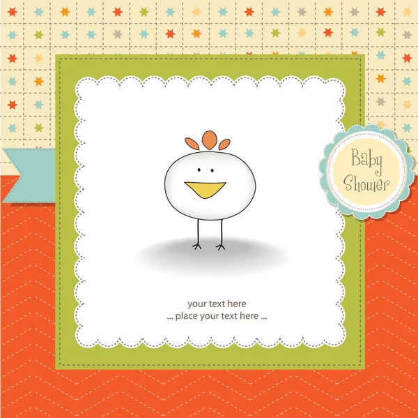 Nya baby tillkännagivande kort med kyckling — Stockfoto