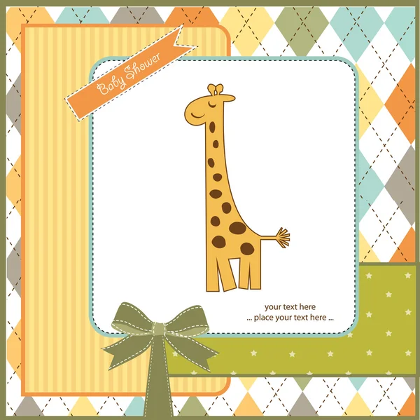Zürafa ile tebrik kartı — Stok fotoğraf