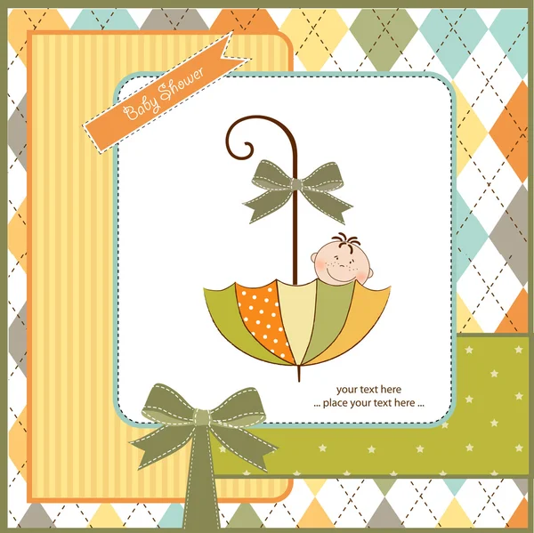 Baby shower card with little boy — Stockfoto