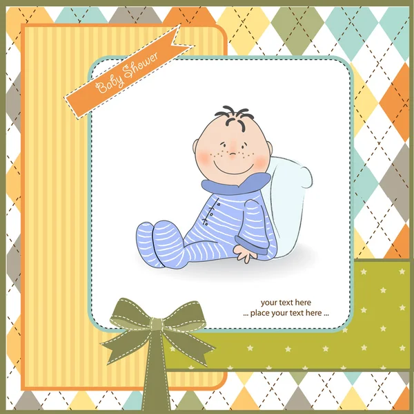 Nueva tarjeta de anuncio de bebé con bebé pequeño — Foto de Stock
