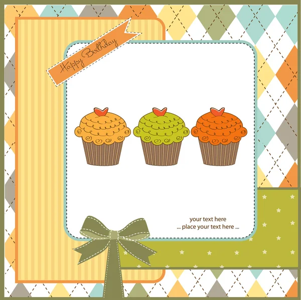 Feliz aniversário cupcakes — Fotografia de Stock