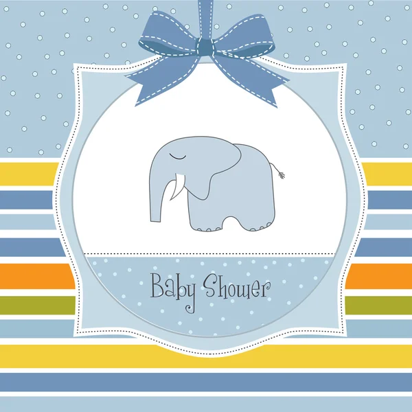 Baby shower invitation with elephant — Stock Photo, Image