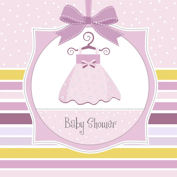 Baby shower invitation with dress — Stock Photo, Image