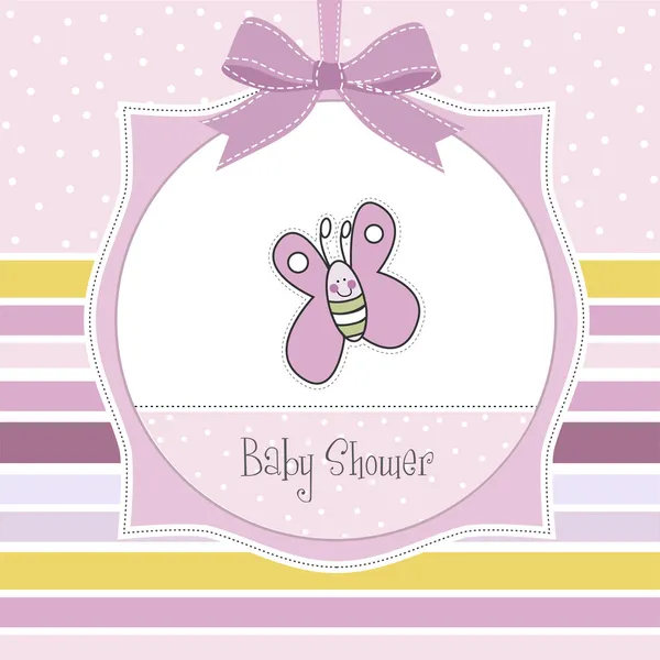 Baby shower invitation with butterfly — Stock Photo, Image
