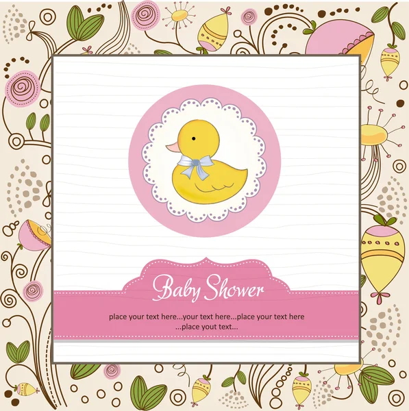 Convite de chá de bebê com pato — Fotografia de Stock