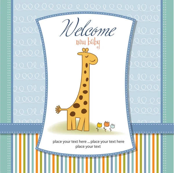 Bebé ducha invitación con jirafa —  Fotos de Stock