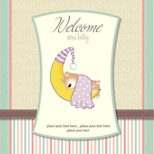 Baby shower invitationb with teddy bear — Stock Photo, Image