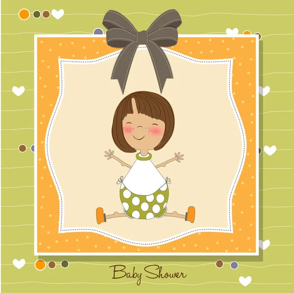 Nieuwe baby meisje aankondiging kaart — Stockfoto
