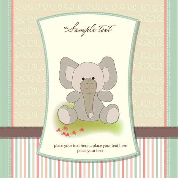 Нежная открытка со слоном — стоковое фото