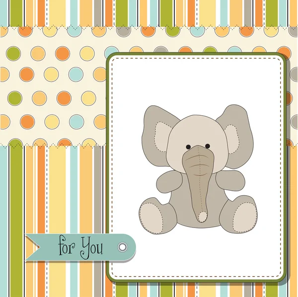 Delicada tarjeta de felicitación con elefante — Foto de Stock