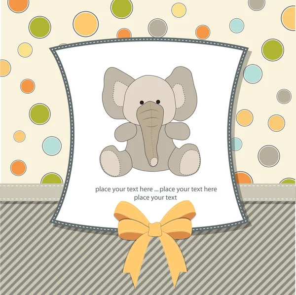 Zarte Grußkarte mit Elefant — Stockfoto