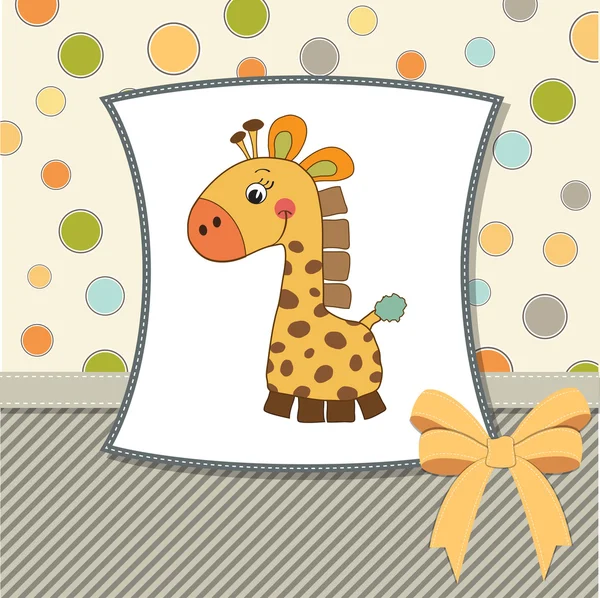 长颈鹿婴儿淋浴卡 — 图库照片