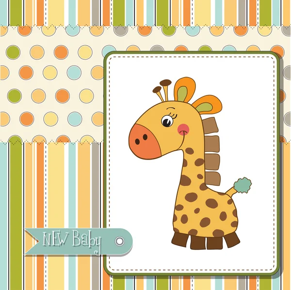 Cartão de banho de bebê com girafa — Fotografia de Stock