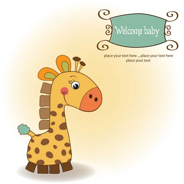 Tarjeta de ducha de bebé con jirafa — Foto de Stock
