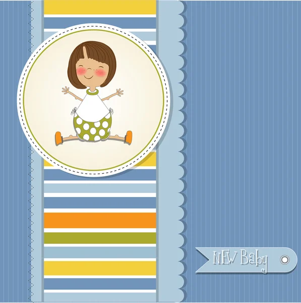 Yeni kız bebek duyuru kartı — Stok fotoğraf