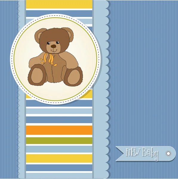 Bem-vindo cartão de bebê com ursinho — Fotografia de Stock