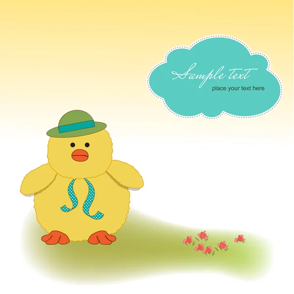 Cartão de saudação personalizável com pato — Fotografia de Stock