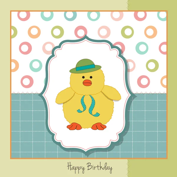 stock image Birthday card with little duck